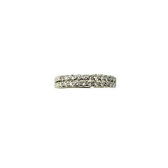 14 Karat White Gold Diamond Double Band Ring Size 6.5 #11821