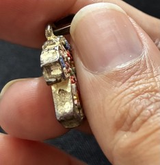 Vintage Tiny Cross Pendant Tiny Flowers Italy #SL4