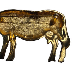 AJC Holstein Figural Cow Pin Brooch Black and White Vtg Enamel Signed