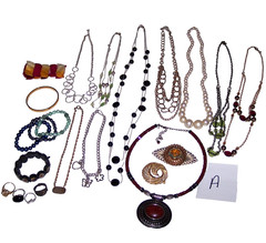 Estate Find Costume Jewelry Variety Necklaces Bracelets Rings Pin 22 Piece Lot A