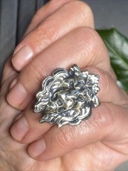 Vintage Cocktail Ring Lion Head Estate Jewelry HUGE Size 5.25 Estate Jewelry
