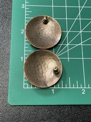 Vintage 1.3” Textured Round Copper Drop Earrings