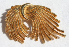 Vtg Premier Brooch Wheat Spray Signed Pin Gold Tone 2 1/4″