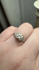Vintage Estate Platinum Diamond Ring Size 7.5