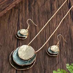 Bohemian Retro Jewelry Set Handcrafted Earrings Necklace Women Holiday Gift