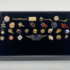 Vtg Lot Of Pins Lapel Pins Tie Tacks Collar Bar Silver And Gold Tone 28 Pieces