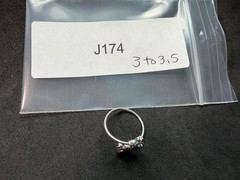 0.66g Vintage Sterling Silver 925 Butterfly Pink Blue Accent Ring Size 3 / 3.5