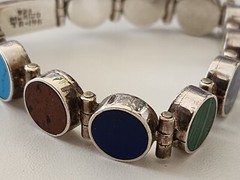 Sterling Silver Mexico Tri-195 Multi-Stone Bracelet