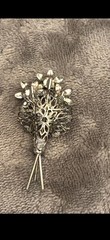 Woman’s Silver Turquoise Brooch Flower Bouquet