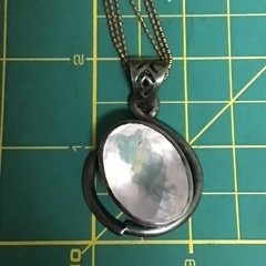 Vintage 925 Real Rose Quartz Pendant W/ VTG DESIGN AGI 925 ITALY Necklace