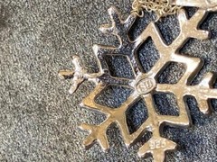 VTG 1990’s/2000’s STERLING SILVER SNOWFLAKE PENDANT NECKLACE – FINE JEWELRY