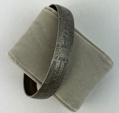 VTG 1930s Campfire Sterling Silver Marled Adjustable Cuff Bracelet 7.75″ X 0.5″