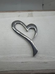 Vintage 925 Sterling Silver Open Heart Slide Women Pendant