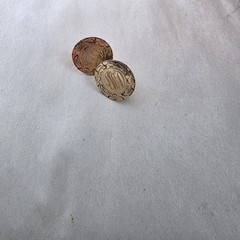 MK Monogram Screw Back Earrings Gold Filled 1″ Coin Round Old Money Signed Vtg