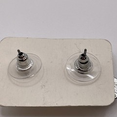 Earrings Vintage High Quality Acrylic Gem Stone Silver Tone Metal Stud Jewelry