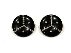CELEBRITY BLACK GOLD SILVER RHINESTONE ENAMEL POST CLIP ON EARRINGS MCM LOT 20