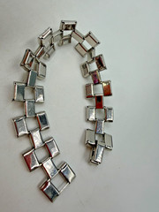 Vintage Bracelet Buckle Rhinestone Wide Lightweight 7 Inches
