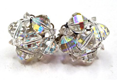 Vintage 5pc Lot Aurora Borealis, Austrian Crystal Necklace Bracelet Pin Earrings