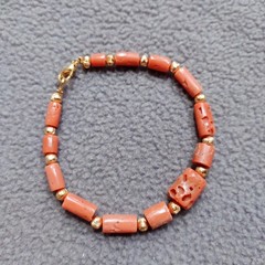 Italy Coral Bracelet 100% Natural Coral Handmade Bracelet Coral Gemstone Jewelry