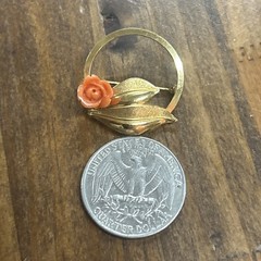Vintage Rose Circle JMS Signed Brooch Pin 1/20 12K Gold Filled 2.72 Grams