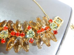 JULIANA D&E BOOK SET GRAND PARURE COFFIN RHINESTONES GOLD RED 5 PIECE SET