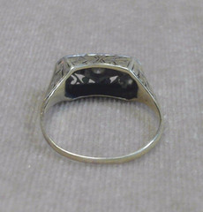 Antique 14K Yellow Gold and Platinum 5-Stone Diamond Ring Sz. 6.25 * JJ399