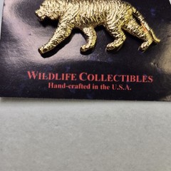 Vintage George G Harris Tiger Pin 24K Gold Plated Pewter Wildlife Collection