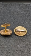 Vintage Yellow Cufflinks Gold Tone Men’s Jewelry