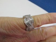 Beautiful 1.50 ctw Diamond Ring 14k White Gold Baguette / Rounds MAKE OFFER
