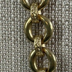 Vintage Erwin Pearl Modernist Deco Gold Tone Heavy Link Necklace 18″ Long READ
