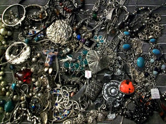 Vintag- Now Mystery Jewelry Bags – Mostly Silver Toned – All Wearable!