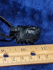 Vintage Tiki Stone Pendant Leather Surf Necklace