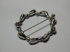 Vintage B. David 1.5″ Faux Sapphire & Pearl Brooch in Very Good Cond.