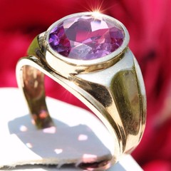 10k yellow gold ring 2.50ct Amethyst size 8.25 solitaire 4.15gr scr2363