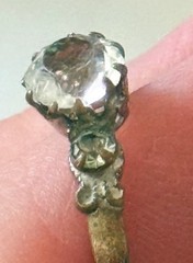 Dainty Vintage Adjustable 3 Stone Ring Stamped Made In Austria – Clear Stones