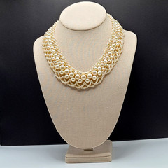 Faux Pearl Collar RBG Style Professional Old Style Elegance Necklace 18 Inch