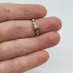 Vintage 14 KT Yellow & White Gold Estate Natural Diamond Promise RING US Size 5
