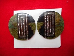 VINTAGE Art Deco Design, ROUND SHAPE, Glitter CLIP Earrings from France