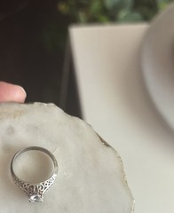 Vintage Sterling Silver Cubic Zirconia Ring Size 8.25 Weighs 4.1g