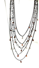 Liz Palacios SF Necklace Crystal Pearl 5 Strand 2.5*16*18 inches