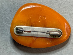 NATURAL OLD ANTIQUE YELLOW BUTTERSCOTCH BALTIC AMBER BROOCH 8,6 gr