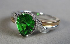 Bradford Sterling Silver 18KT Gold Plate Helenite Ring 3.2g Size 10 #B185