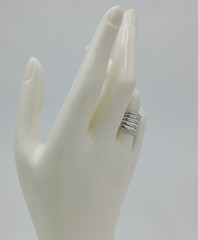 VTG 925 Ribbed Band Ring Size 7.5 Sterling Silver 7.62g 0.5in Wide Classic Flat