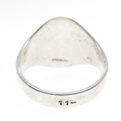 925 Sterling Silver Vintage Grape Oxidized Engraved Signet Ring Size 11.75