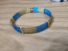 Vintage Seed Bead Bracelets Black And White Anf Gold And Blue