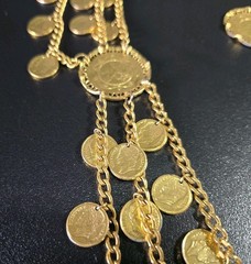 Vintage Mid-Century Victorian Revival Coin Necklace