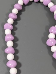 Vintage Purple White Lucite Beaded Necklace Lilac MCM 26 inches Lavendar