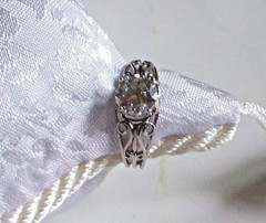 NEW VTG Women’s 10KWG Ring W/ Round Cut Clear CZ 2.0 CTTW Size 7 – G8