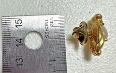 Ballou Reg’d Owl Scatter Pins Pair Vintage Faux Pearl Green Rhinestone Eyes Set