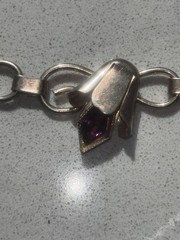 RARE Rose Gold Bell Flower Paste Necklace Bracelet ART DECO Sterling SET 15.25″